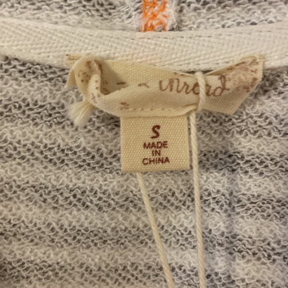 Hem & Thread Anthology Hoodie type too long sleeves silver  and orange see photo - Picture 3 of 12